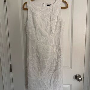 Ann Taylor- NWT- Elegant White Sleeveless Dress-Tulle Flower Dress